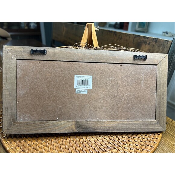 Christmas Holiday Winter Welcome Sign Snowmen , Twig Wreath W/ Metal Snowflakes - Picture 3 of 5